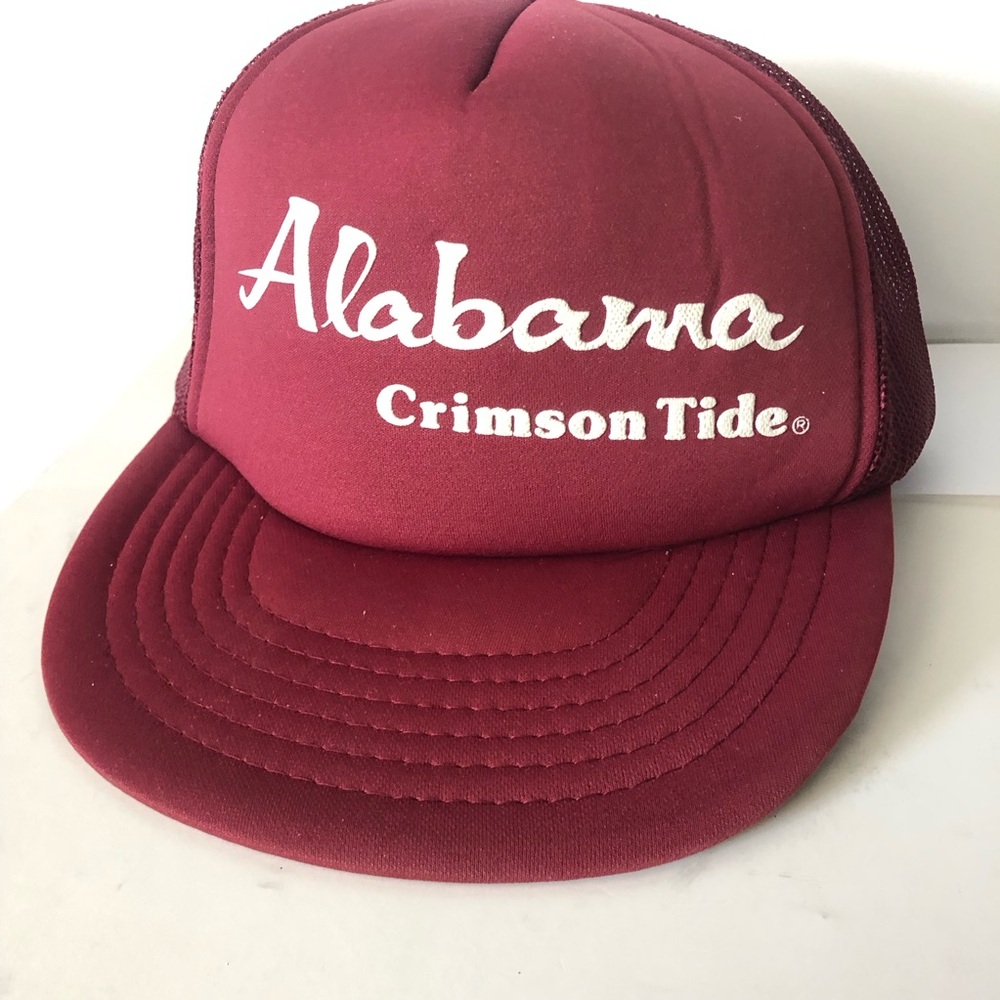 Vintage Alabama Crimson Tide SnapBack Maroon with White Lettering Trucker Hat